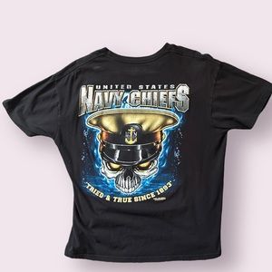 United States Navy Chiefs Tshirt Men’s Size Large Black 7.62